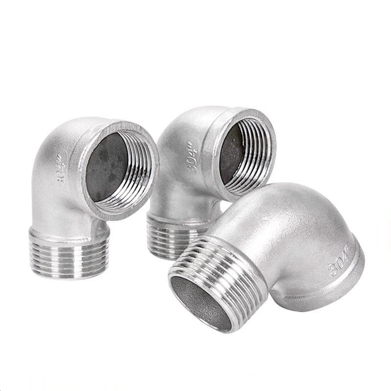 304 turnarea din oțel inoxidabil 90 ° Fitinguri cu filet cu cot de stradă