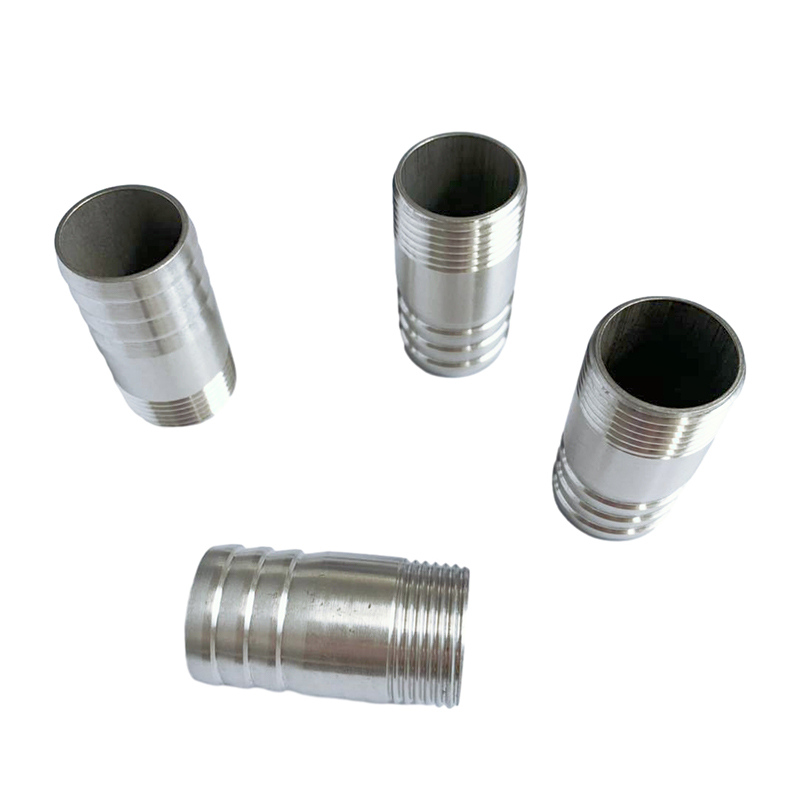 Conector ghimpat cu furtun dublu 316 Stil de montare dreaptă din oțel inoxidabil