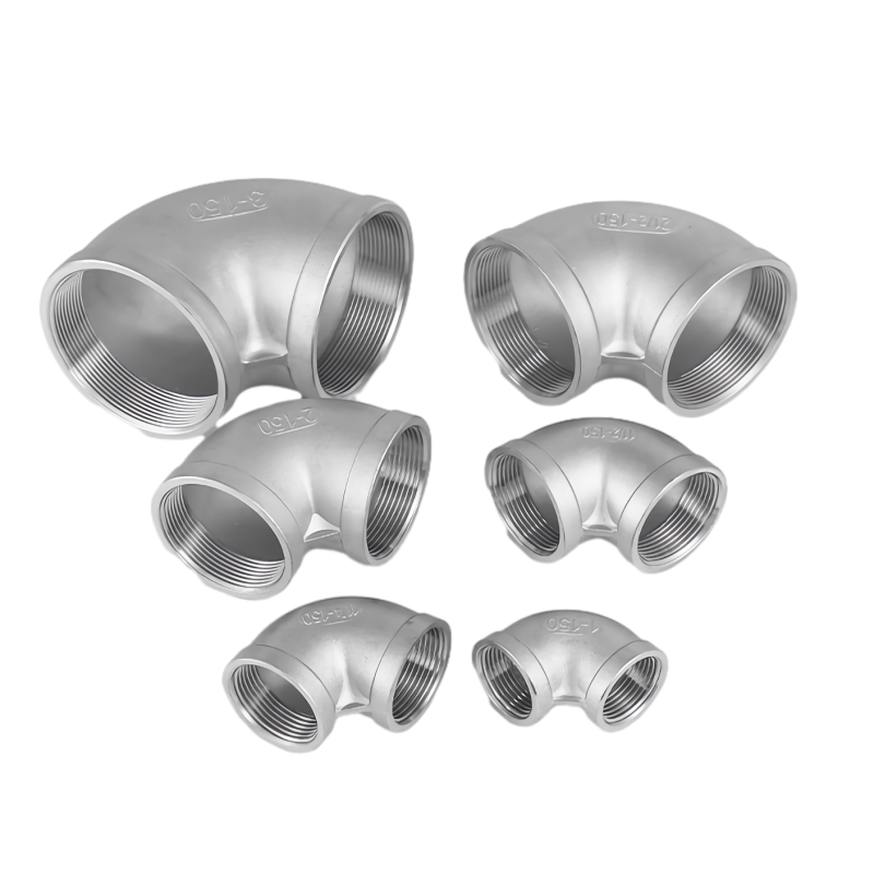 316L filet cu filet cu oțel inoxidabil, filetat de 90 °, cu conducte de cot